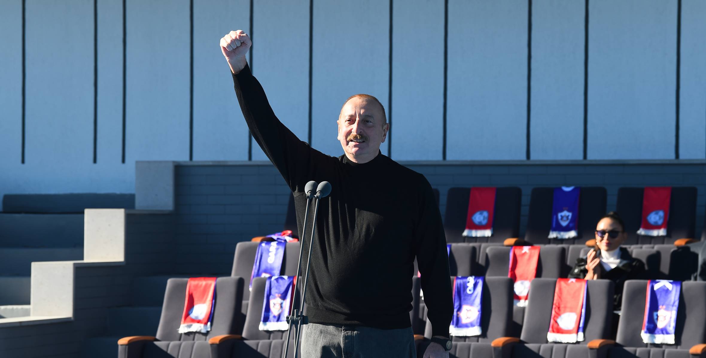 Ilham Aliyev delivered speech at Khankendi Stadium