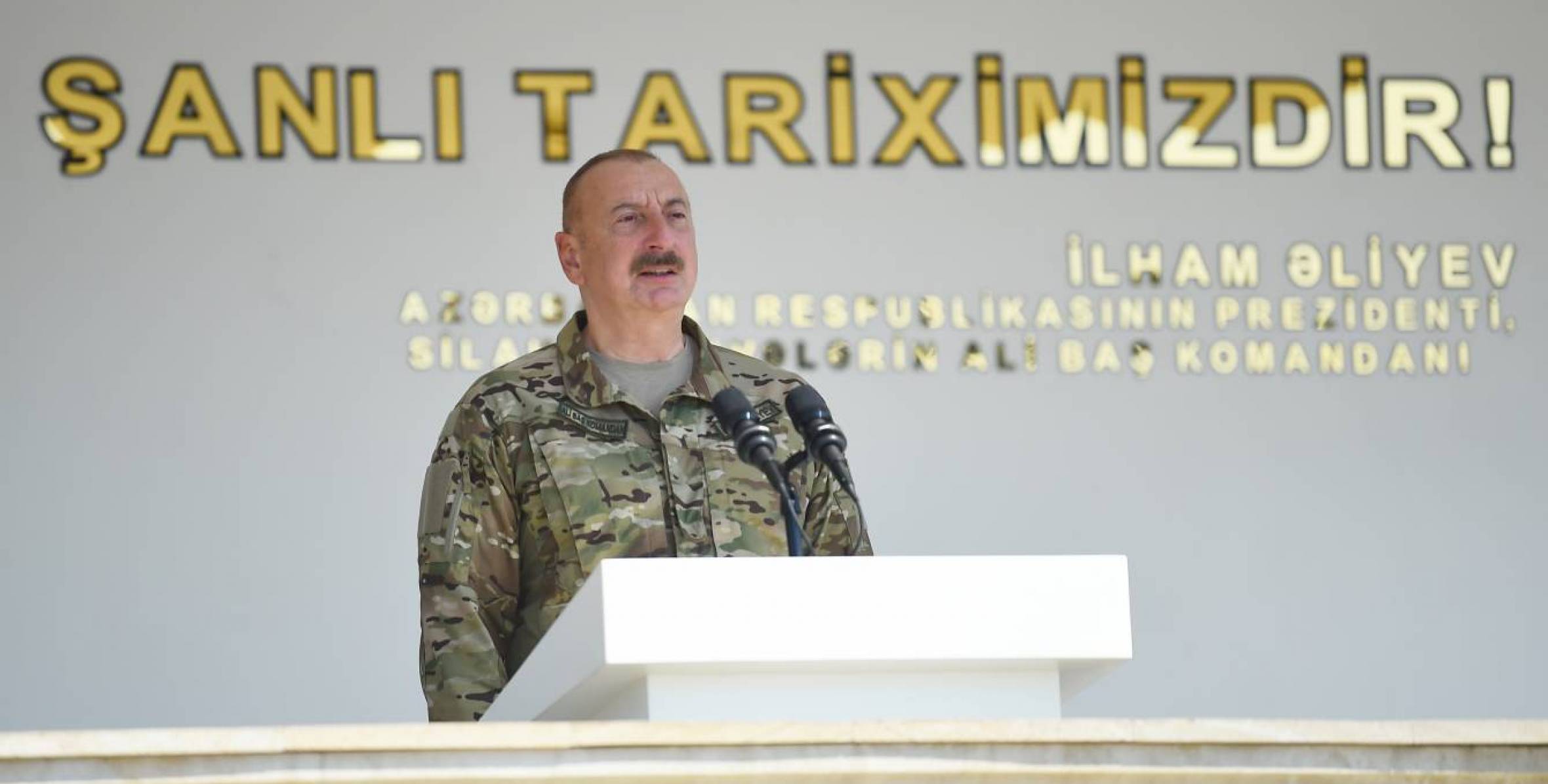 Речь Ильхама Алиева на одном из воинских частей коммандо Министерства обороны