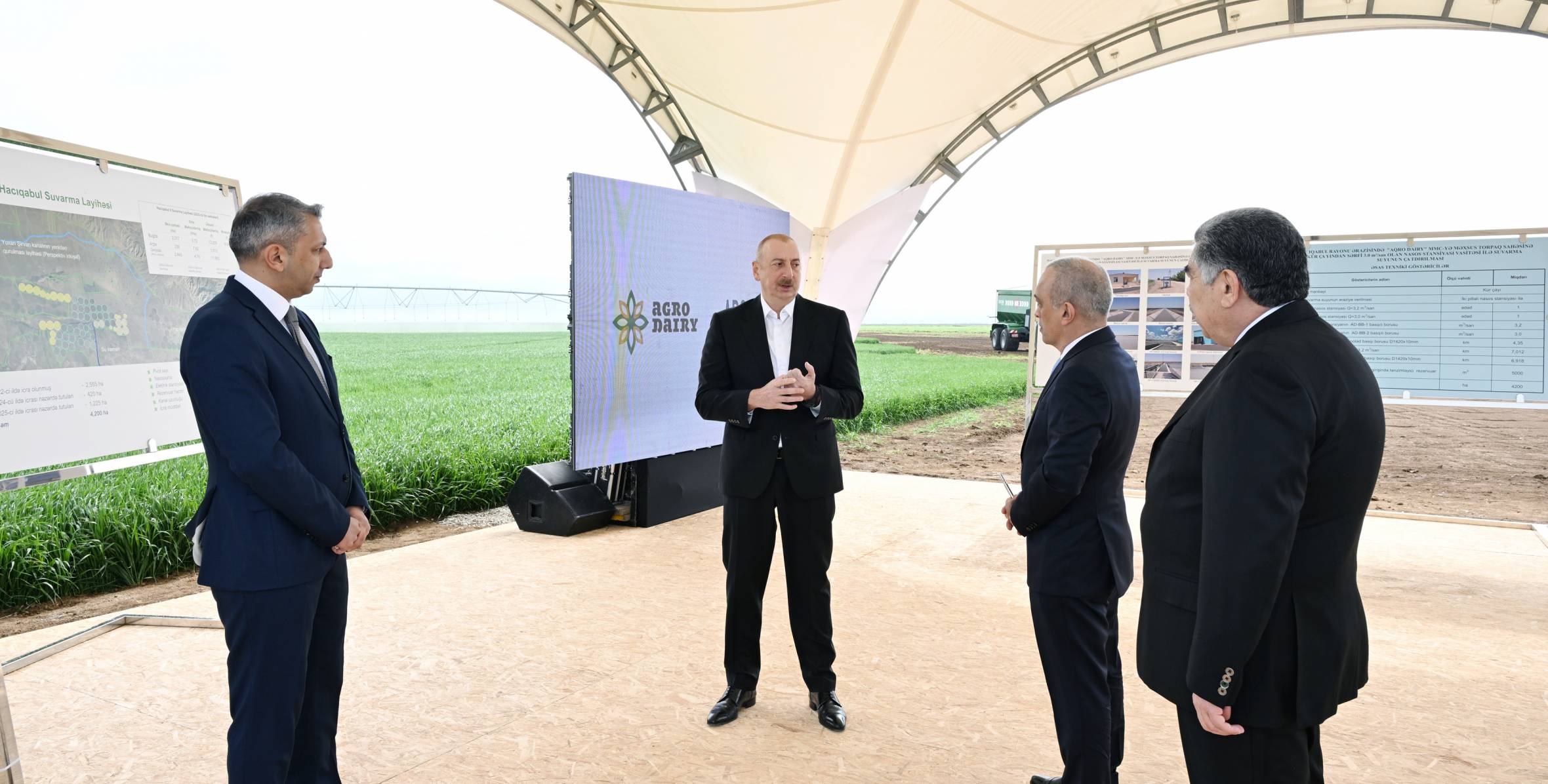 Ilham Aliyev visited complex of irrigation facilities in Hajigabul
