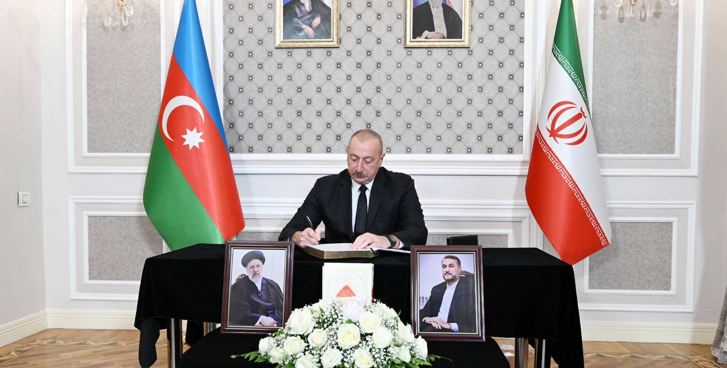 Ilham Aliyev visited Embassy of Iran in Azerbaijan, offered his condolences over the death of the Iranian President and other individuals in helicopter crash