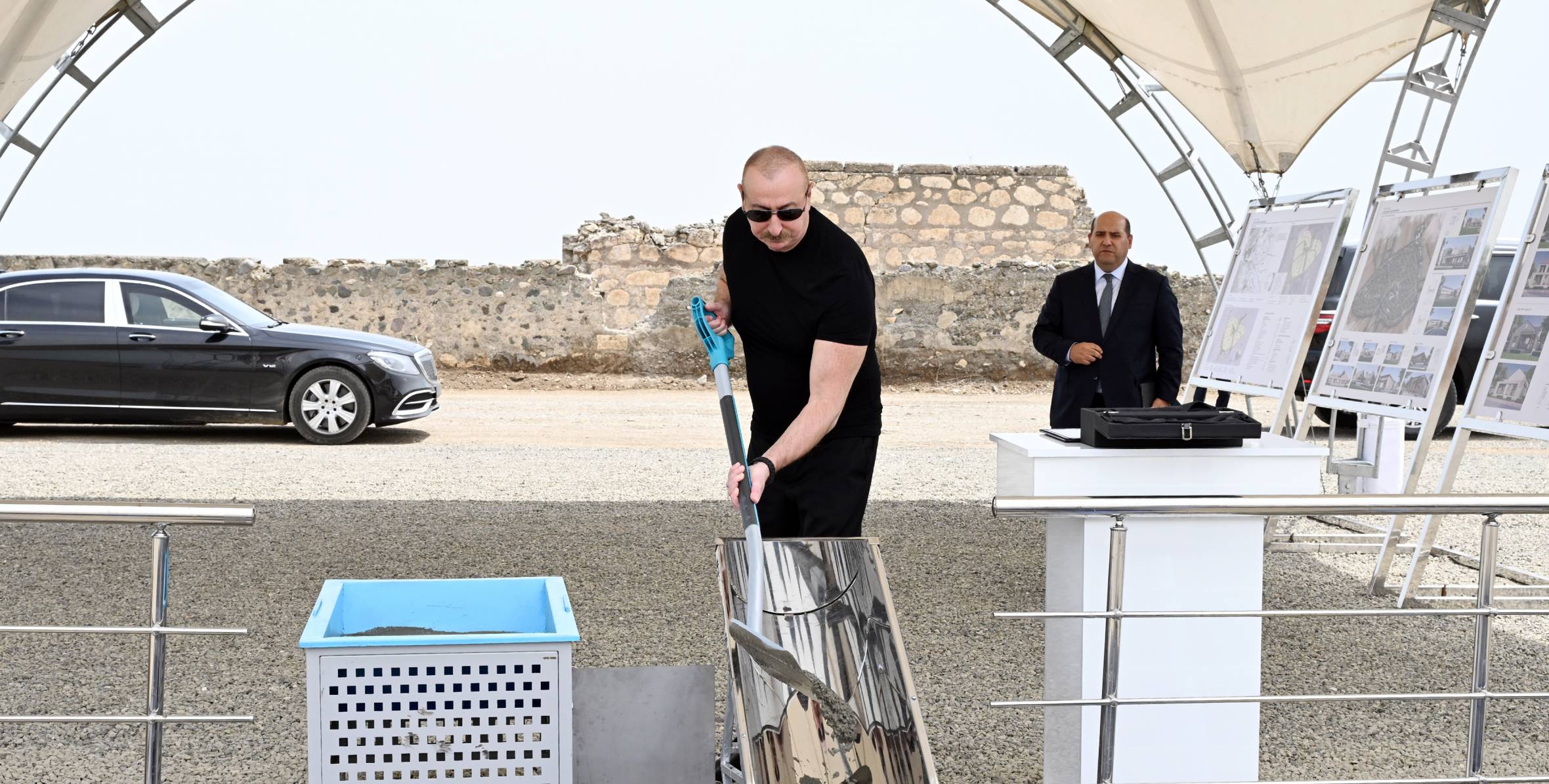 Ilham Aliyev laid the foundation stone for the village of Shotlanli