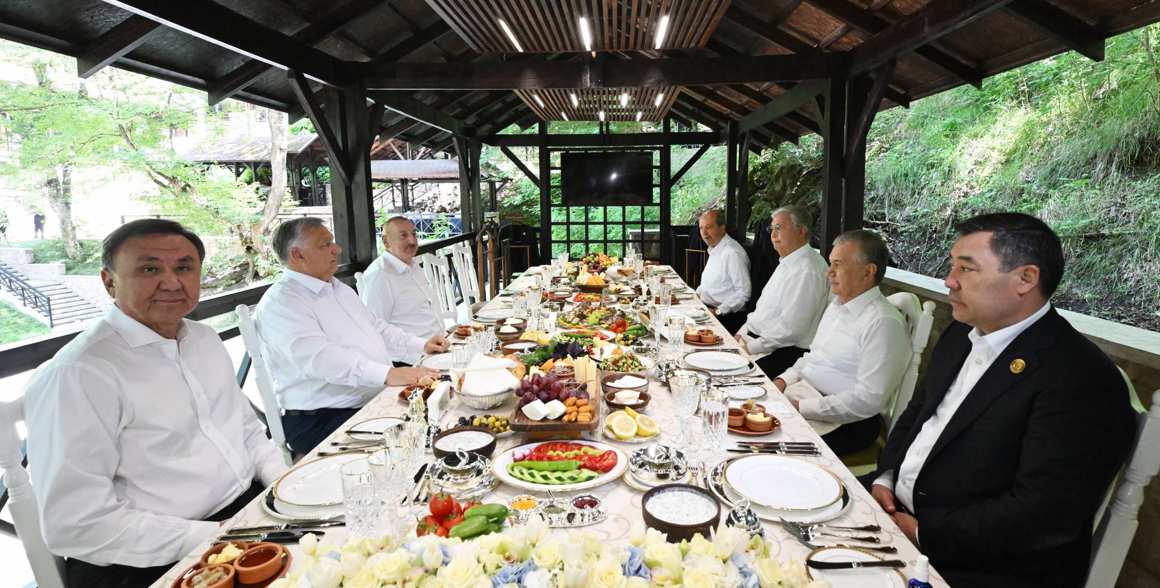 Dinner was hosted on behalf of President Ilham Aliyev in honor of heads of state and government of Organization of Turkic States in Shusha