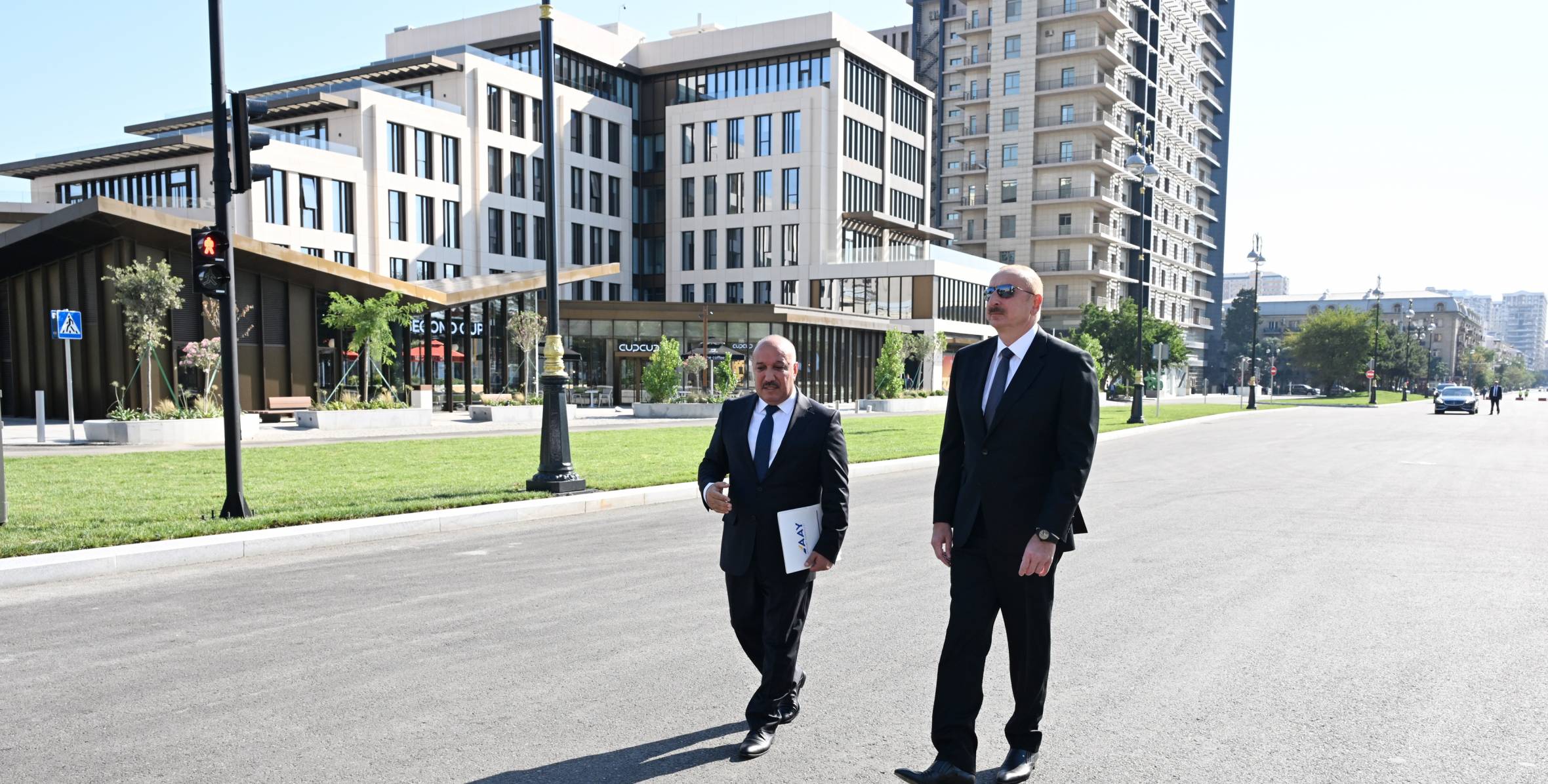 Ilham Aliyev attended opening of new road at "Javanshir" bridge site