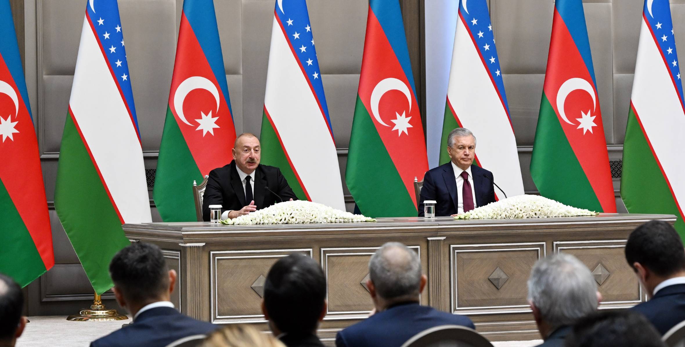 Presidents of Azerbaijan and Uzbekistan made press statements