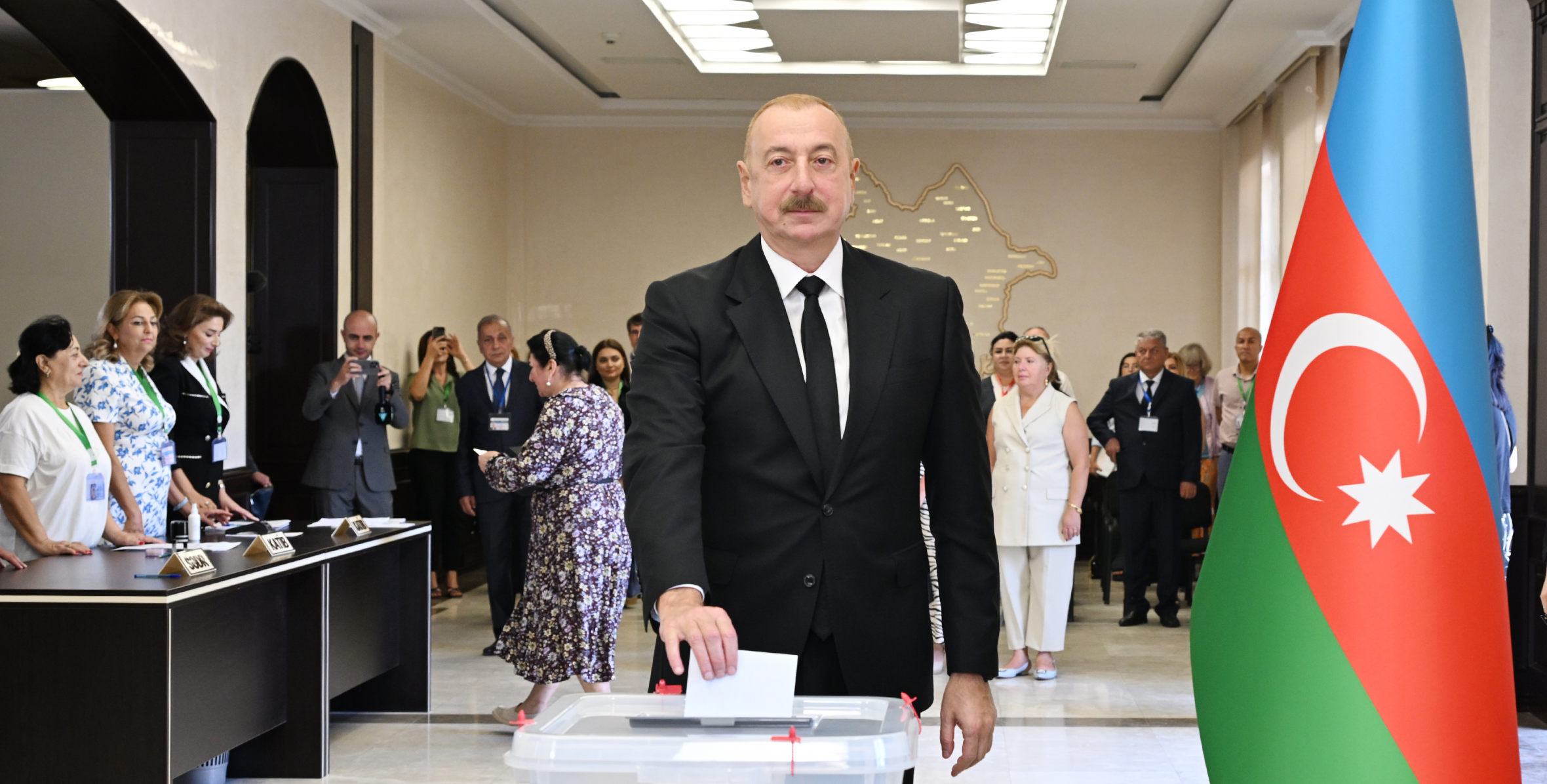 Ilham Aliyev, First Lady Mehriban Aliyeva, and their daughter Leyla Aliyeva voted in snap parliamentary elections