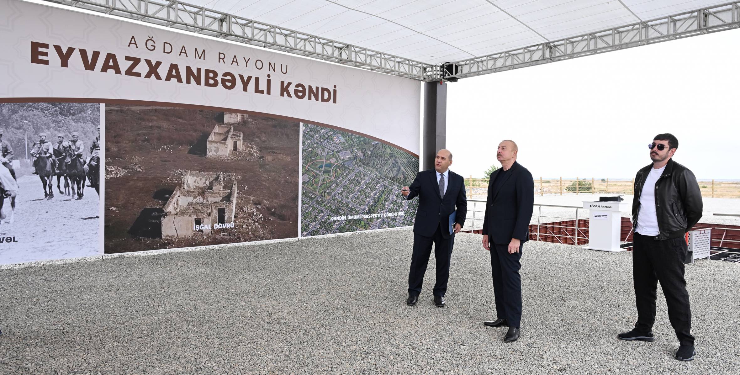 Ilham Aliyev attended foundation stone laying ceremony for Eyvazkhanbeyli village in Aghdam district