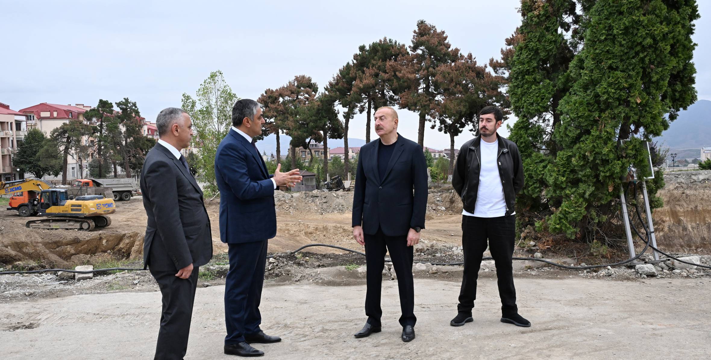 Ilham Aliyev inspected construction progress of Convention Center at Victory Square in Khankendi