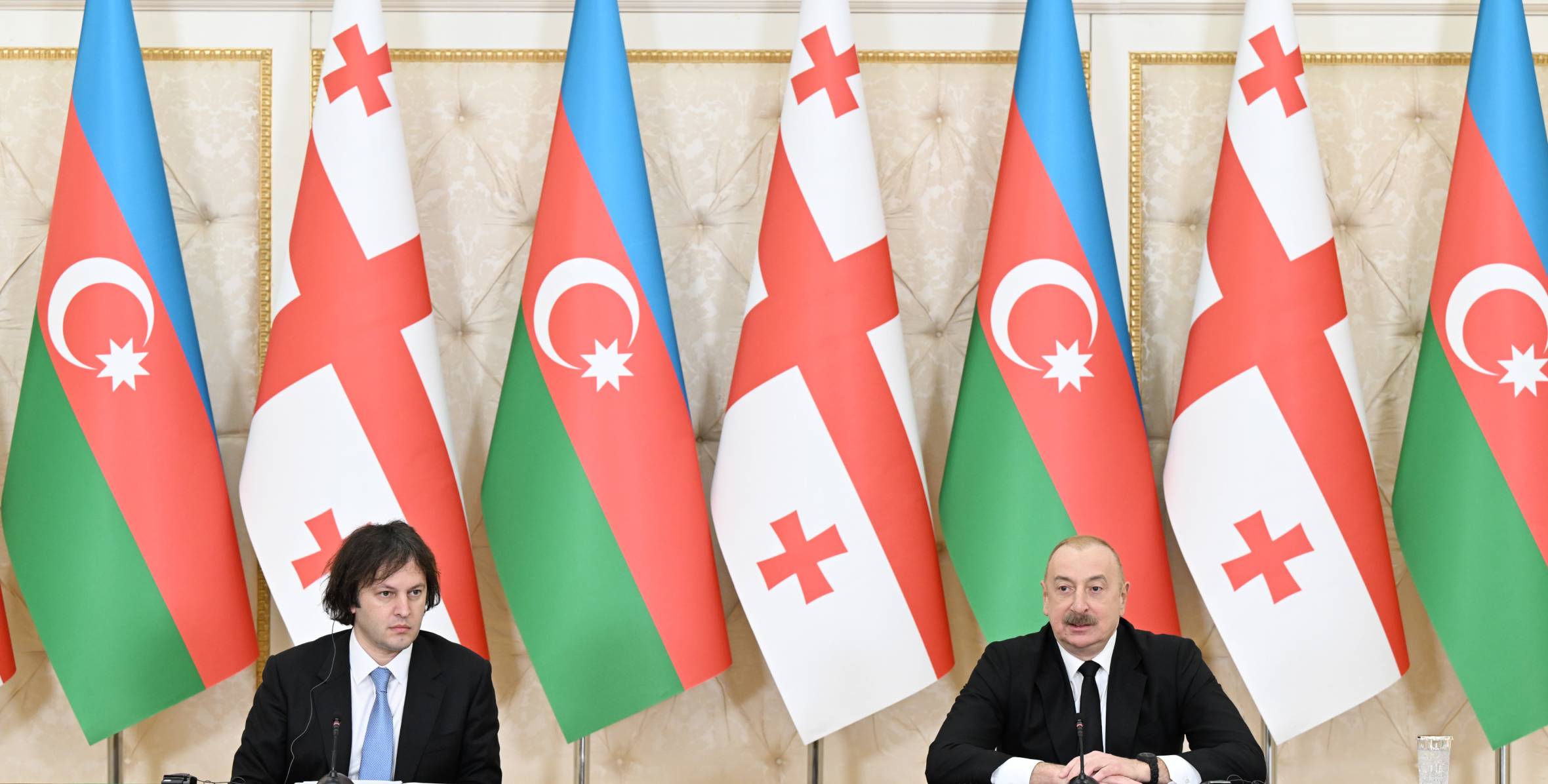 Ilham Aliyev and Prime Minister Irakli Kobakhidze made press statements