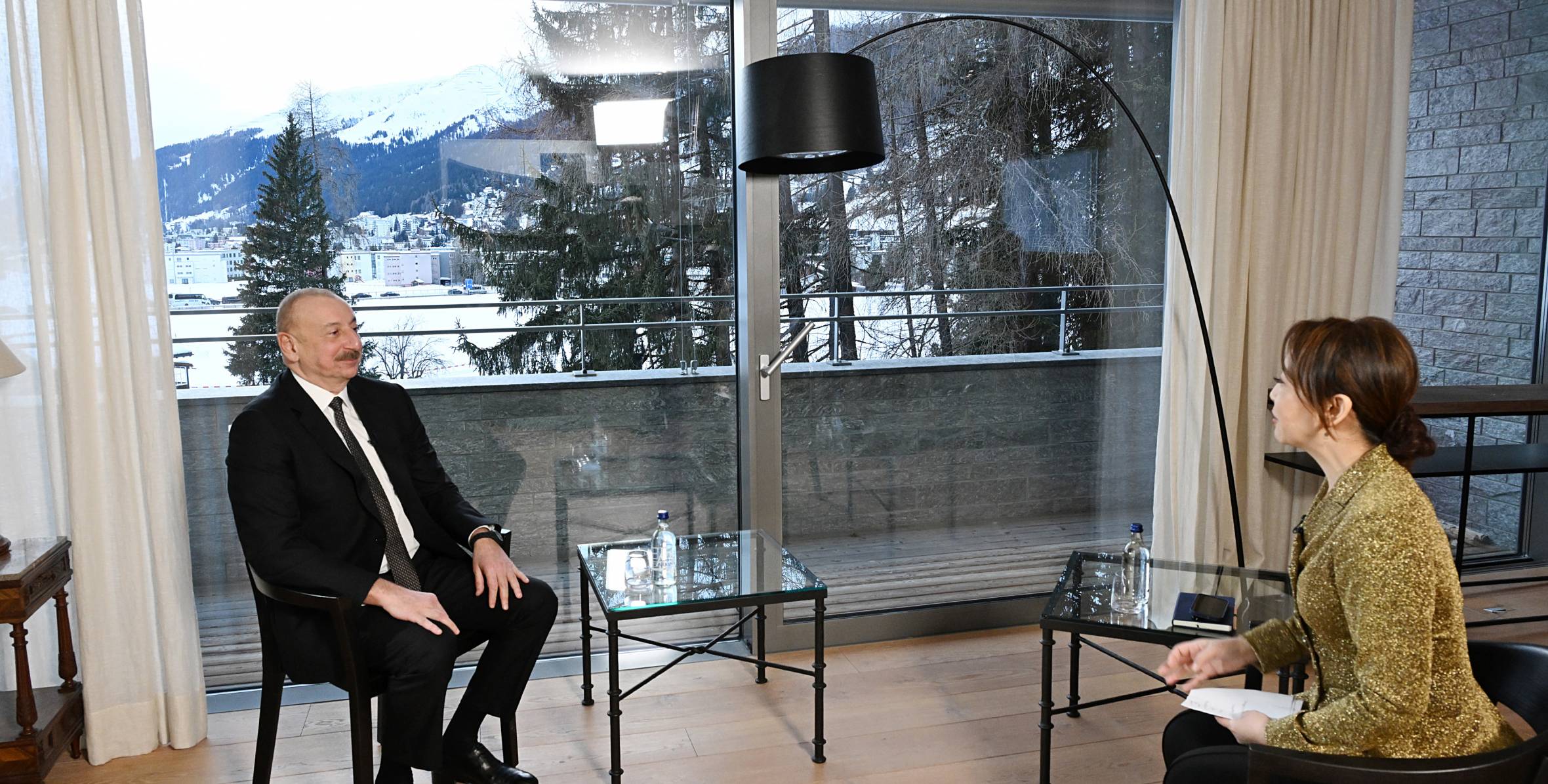 Ilham Aliyev was interviewed by China's CGTN news channel in Davos