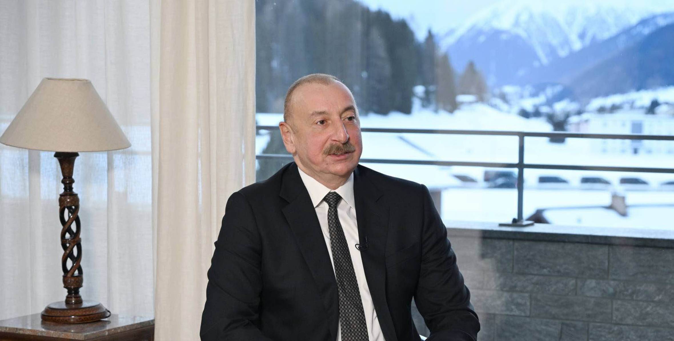 Ilham Aliyev was interviewed by China's CGTN news channel in Davos