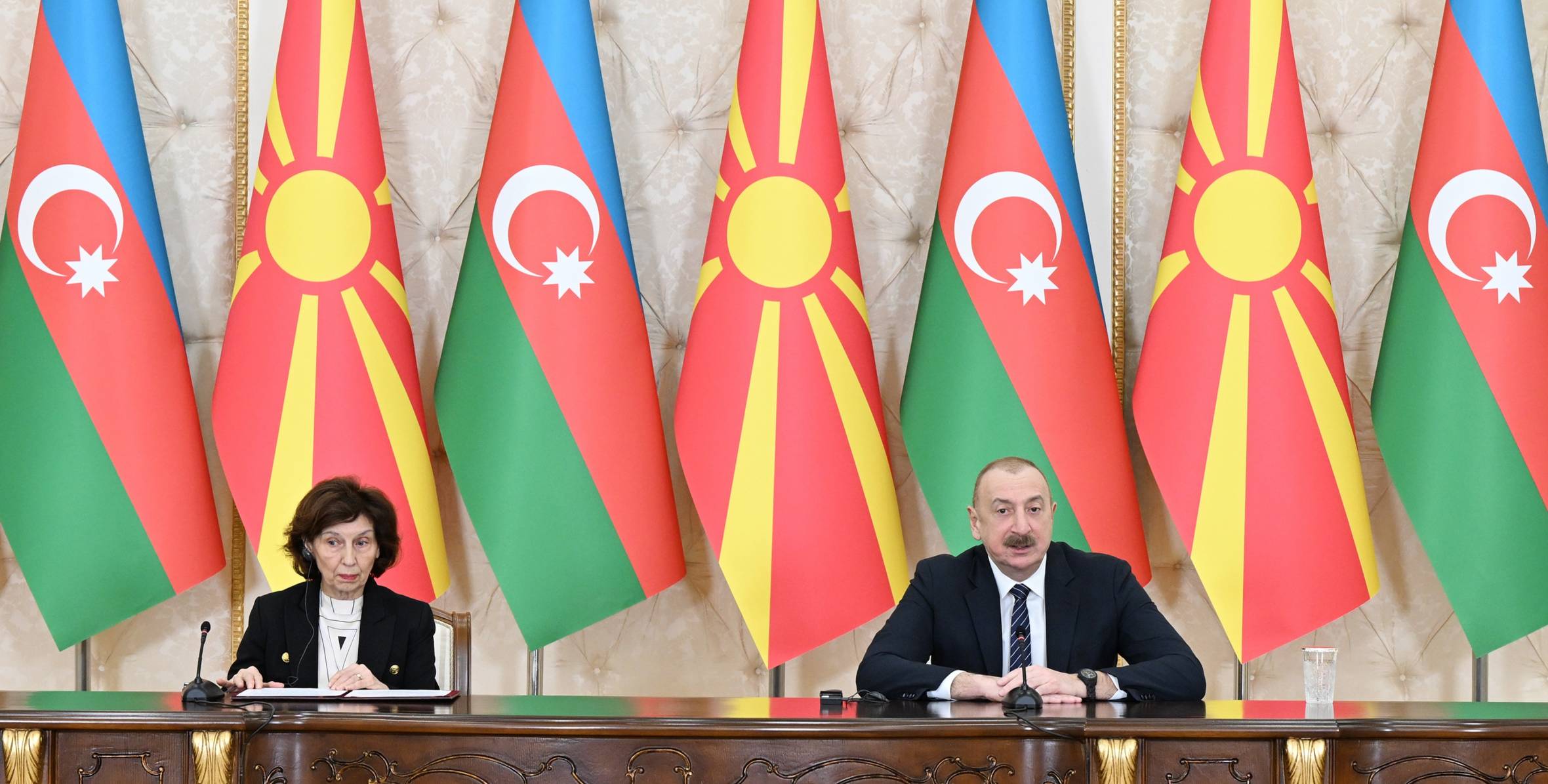 Presidents of Azerbaijan and North Macedonia made press statements