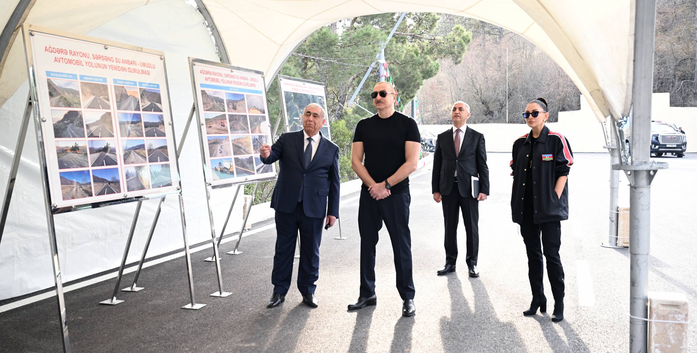 Ilham Aliyev and First Lady Mehriban Aliyeva attended inauguration of highway from Sarsang Reservoir to Umudlu village in Aghdara