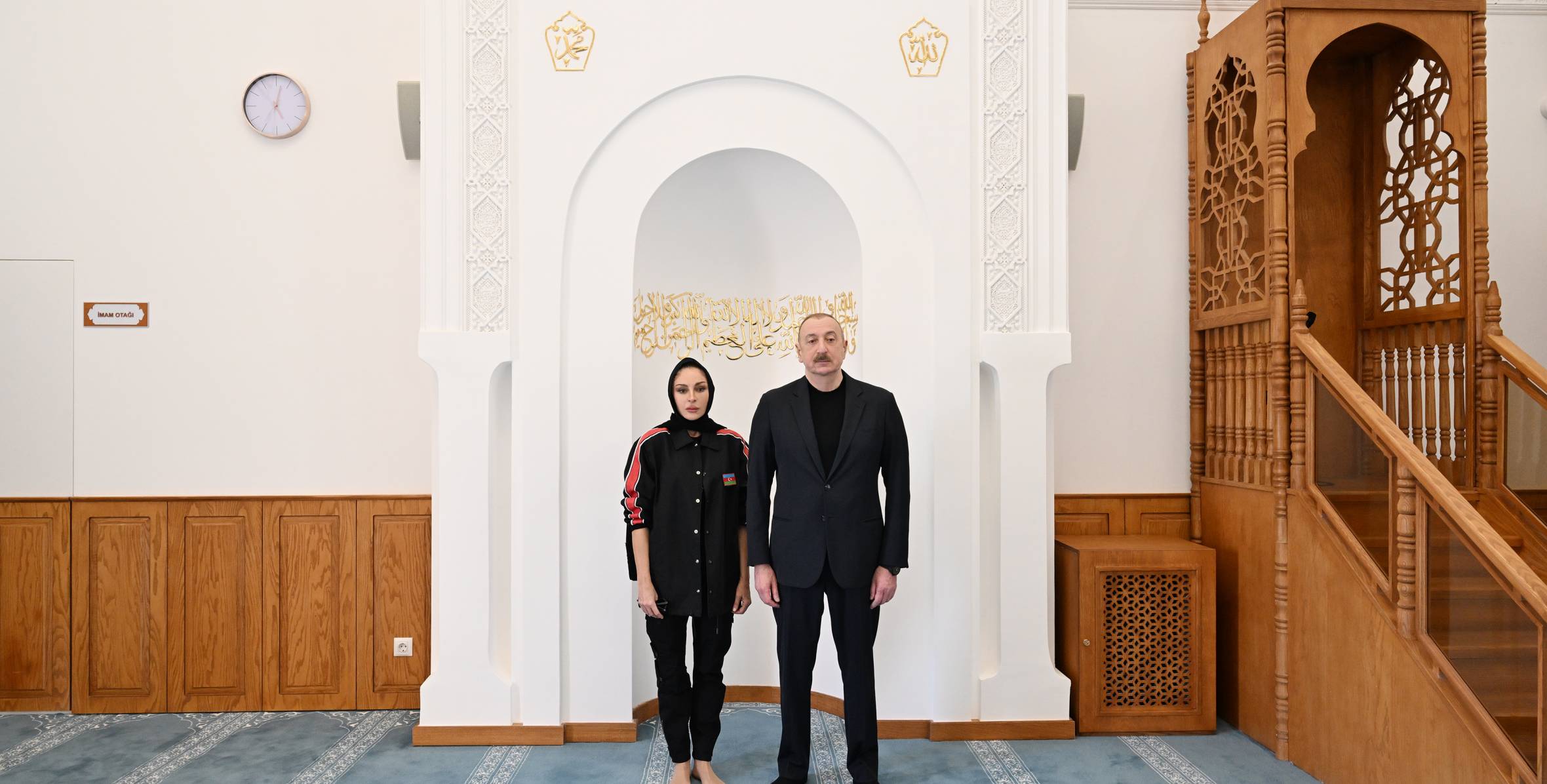 Ilham Aliyev and First Lady Mehriban Aliyeva attended the inauguration of a mosque in Sugovushan village, Aghdara district