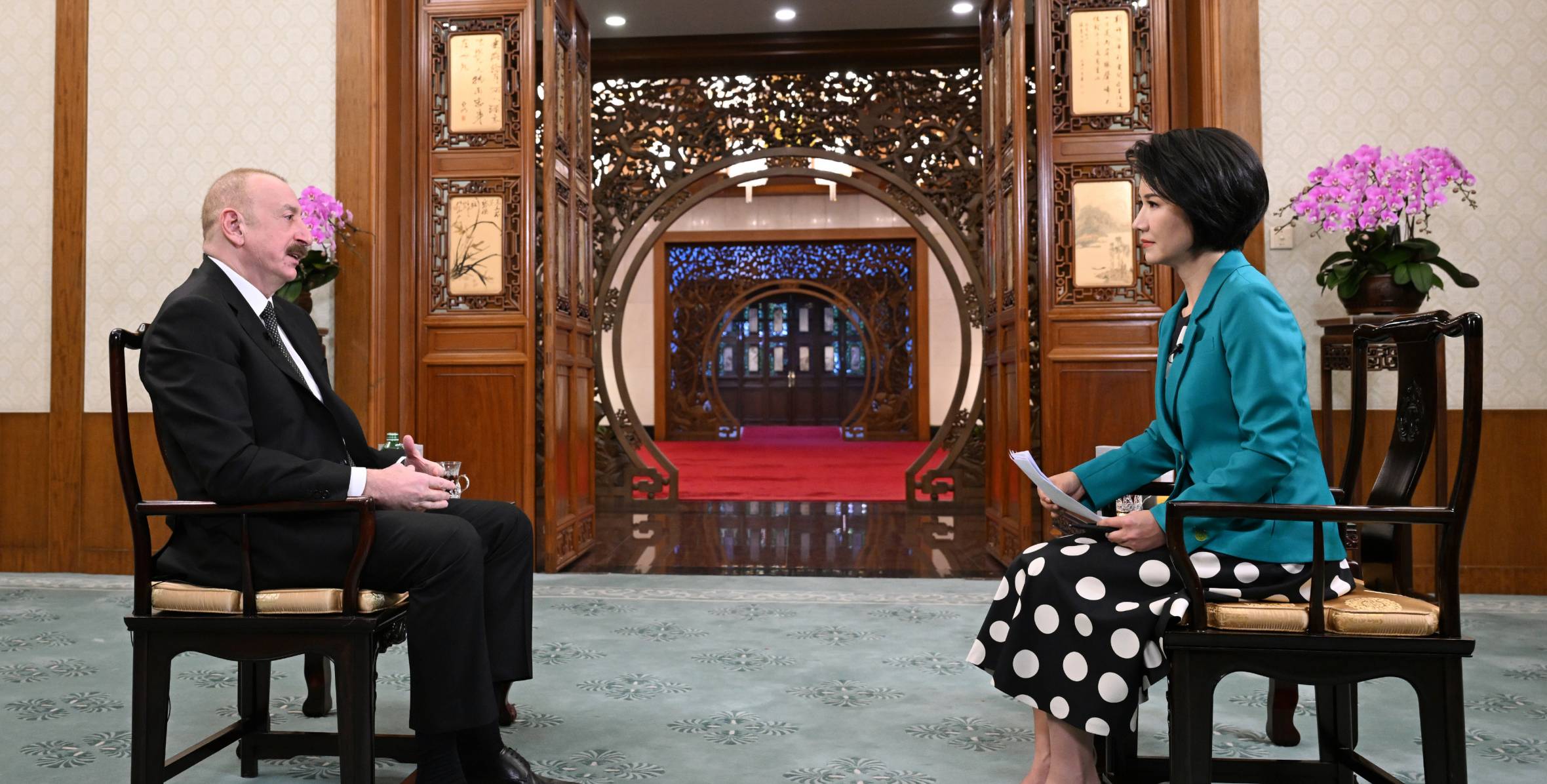 Ilham Aliyev was interviewed by China's CGTN television channel in Beijing