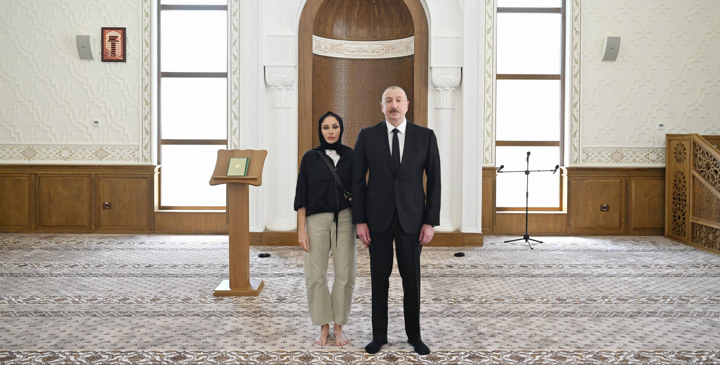 Ilham Aliyev and First Lady Mehriban Aliyeva attended inauguration of Dashalti village mosque in Shusha district