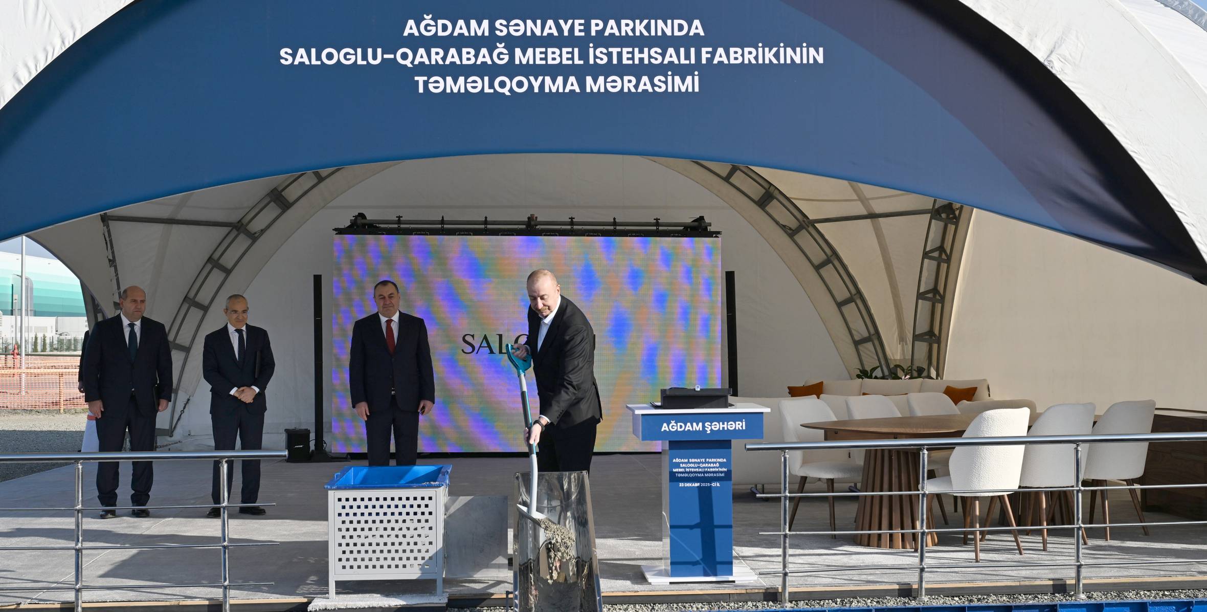 Ilham Aliyev laid foundation stone for production facility of Saloglu Garabagh LLC in Aghdam Industrial Park