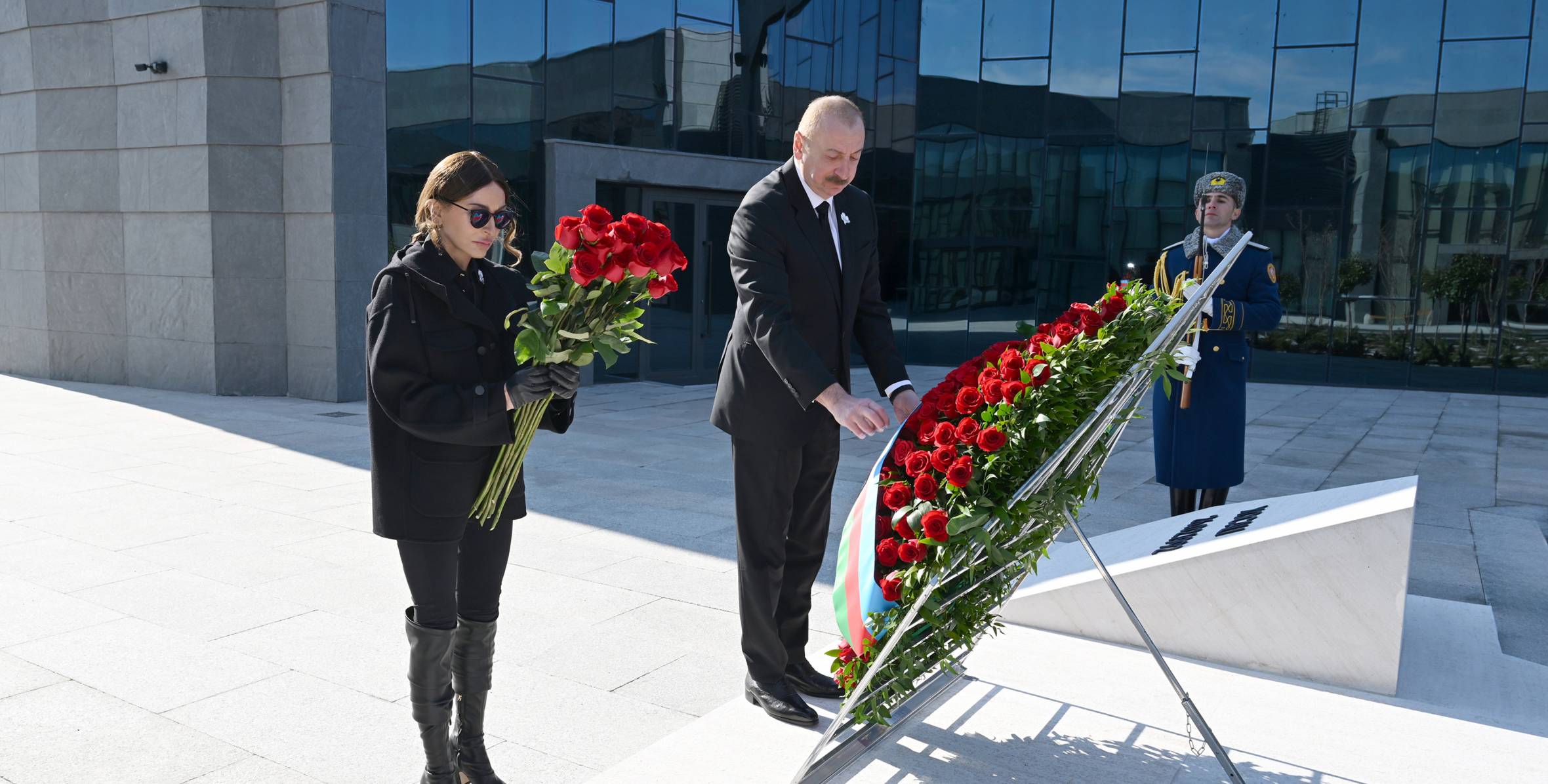 İlham Əliyev Xocalı Soyqırımı Memorialının açılışında iştirak edib