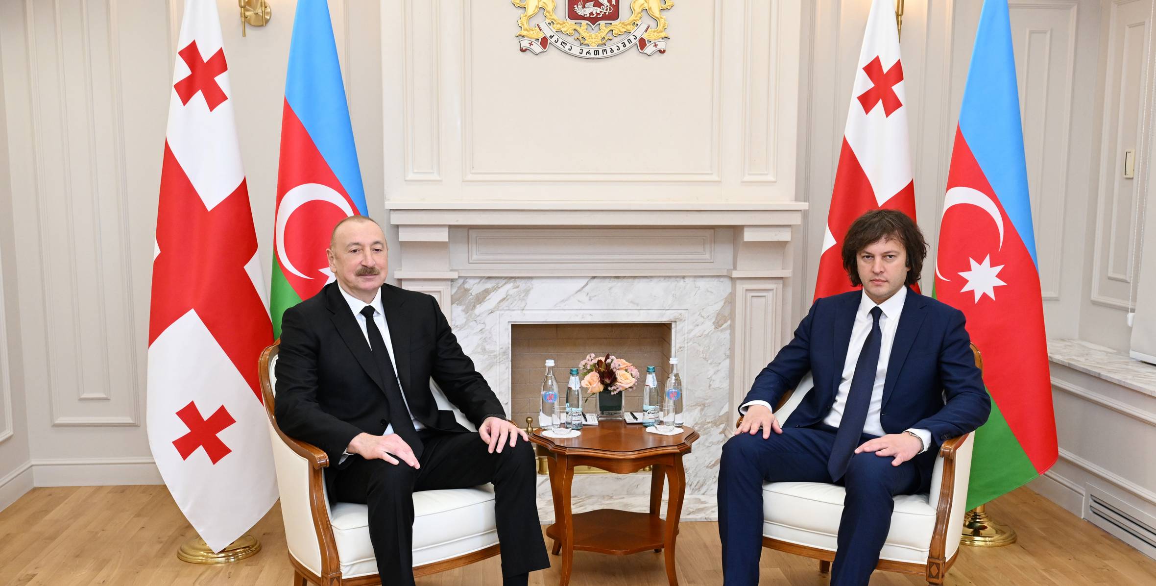 Состоялась встреча Президента Ильхама Алиева с Премьер-министром Грузии Ираклием Кобахидзе один на один