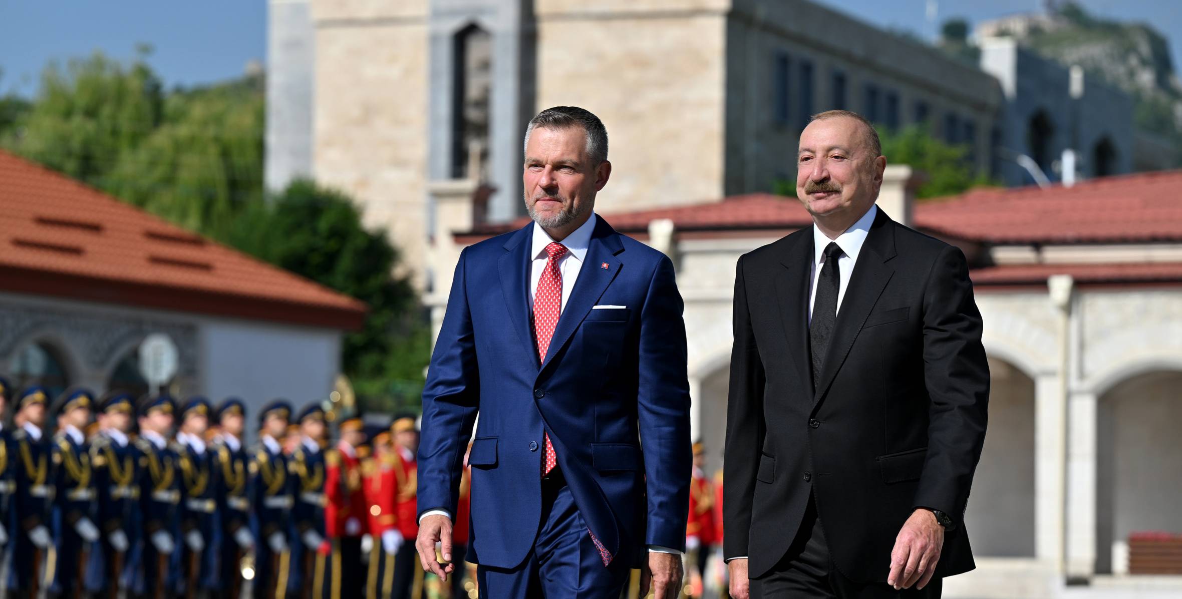Slovakiya Prezidenti Peter Pelleqrininin Şuşada rəsmi qarşılanma mərasimi olub