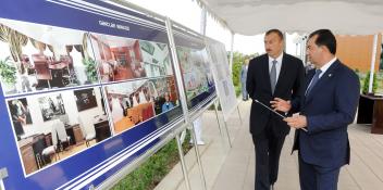 Ilham Aliyev attended a groundbreaking ceremony for a Youth Center in Lankaran