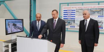 Ilham Aliyev attended the opening of the Garadagh steel plant