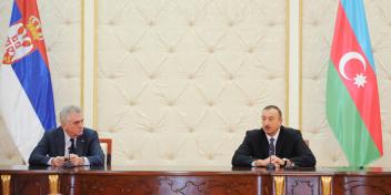 Presidents of Azerbaijan and Serbia made statements for the press