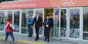 Ilham Aliyev watched ice-skating competitions in Sochi