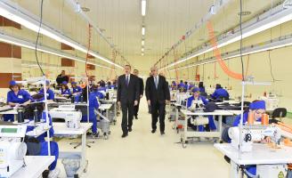 Ilham Aliyev attended the opening of the “Alyans Tekstil” sewing factory in Sumgayit