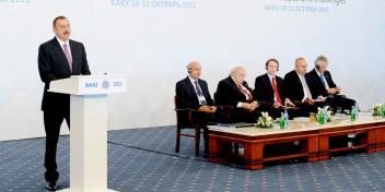 Ilham Aliyev attended the opening of the International Humanitarian Forum