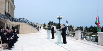 Ilham Aliyev and Boris Tadic made statements for media