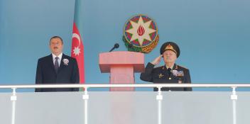 Ilham Aliyev attended a ceremony at the Top Level Military School named after Heydar Aliyev dedicated to the 2012 graduation of special purpose military educational institutions