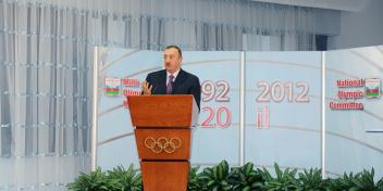 Speech by Ilham Aliyev at the ceremony of awarding sportsmen and coaches at the National Olympic Committee