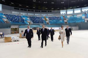 Ilham Aliyev reviewed the course of major overhaul at the Heydar Aliyev Sports and Concert Complex