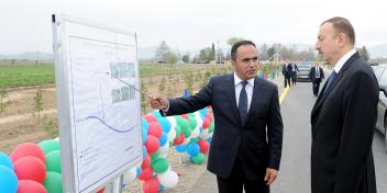 Ilham Aliyev attended the opening of the Poylu-Khatai-Yenigun-Ashagi Goychali motor road in Agstafa