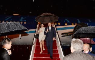 Ilham Aliyev arrived in China on a working visit