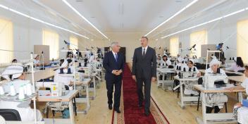 Ilham Aliyev attended the opening of a garment factory in Horadiz