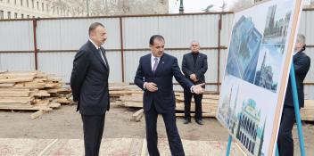 Ilham Aliyev was familiarized with the construction of a new building of the Ganja State Philharmonic Hall