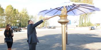 Ilham Aliyev attended the opening of a gas line to the Gunashli settlement in Mingachevir city