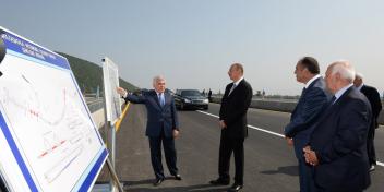 Ilham Aliyev attended the opening of the Shaki-Gakh section of the reconstructed Shaki-Gakh-Zagatala highway