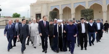 Ilham Aliyev attended the opening ceremony of the Juma Mosque in Shamakhi