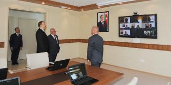 Ilham Aliyev attended the opening of a new office building of the Neftchala District executive authority