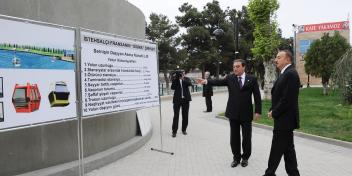 Ilham Aliyev reviewed the Waterfront Park in Mingachevir