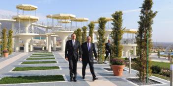 Ilham Aliyev attended the opening of the Oguz city recreation and culture park