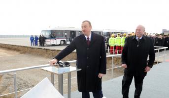 Ilham Aliyev participated at the groundbreaking ceremony of a new terminal building at the Heydar Aliyev International Airport