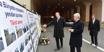 İlham Əliyev Bakının Ziya Bünyadov prospektinin yenidənqurmadan sonra açılışında iştirak edib