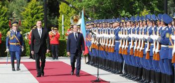 Official welcoming ceremony for President of the French Republic Francois Hollande was held