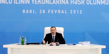 Closing Speech by Ilham Aliyev at the conference on the results of the third year into the “State Program on the socioeconomic development of districts for 2009-2013”