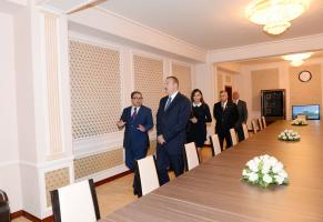 As part of a visit to Guba, Ilham Aliyev attended the opening of a training and recreation center of Baku State University