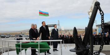 Ilham Aliyev attended the groundbreaking ceremony of the new Baku International Trade Seaport