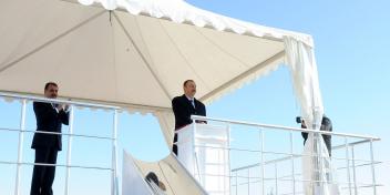 Ilham Aliyev participated at the groundbreaking ceremony of the Heydar Aliyev Center in Ganja